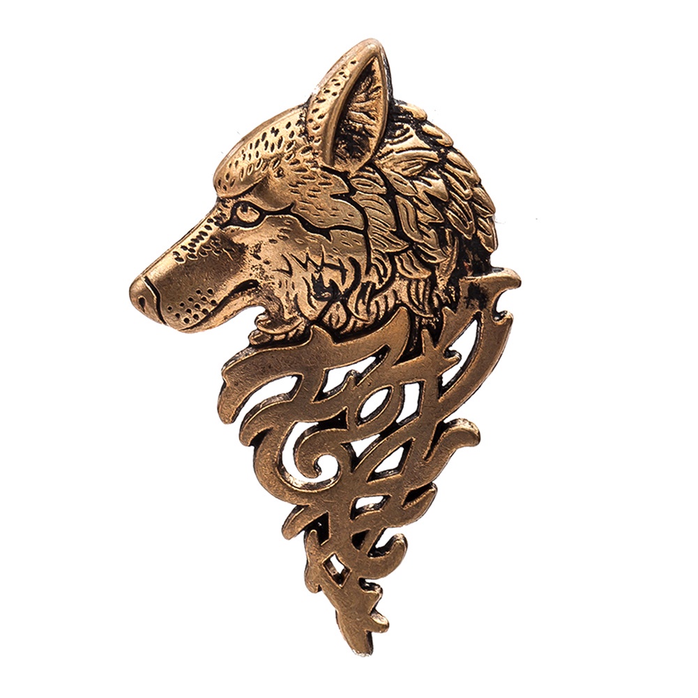 YOML✔Vintage Women Men Wolf Lapel Brooch Pin Collar Jewelry Shirt Jeans Jacket Badge