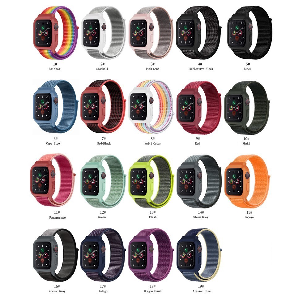 Dây đeo Apple Watch 38/40mm 42/44mm chất liệu nylon dệt mềm mại thoáng khí với vỏ silicon cho iWatch SeriesSE6/5/4/3/2/1