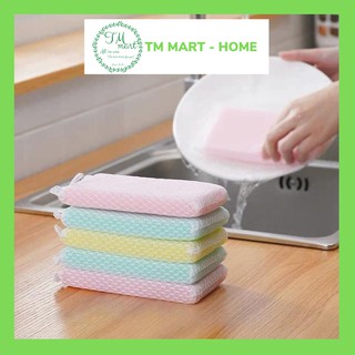 Bối rửa bát, mút rửa bát set 6 miếng Nhật Bản có móc treo cực sạch