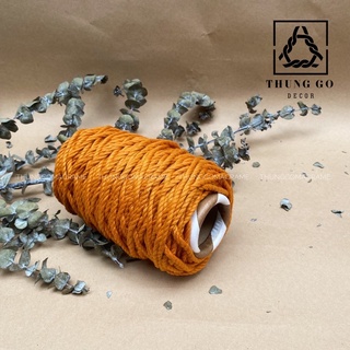 Dây thừng cotton macrame màu CAM CHÁY - Size 5mm