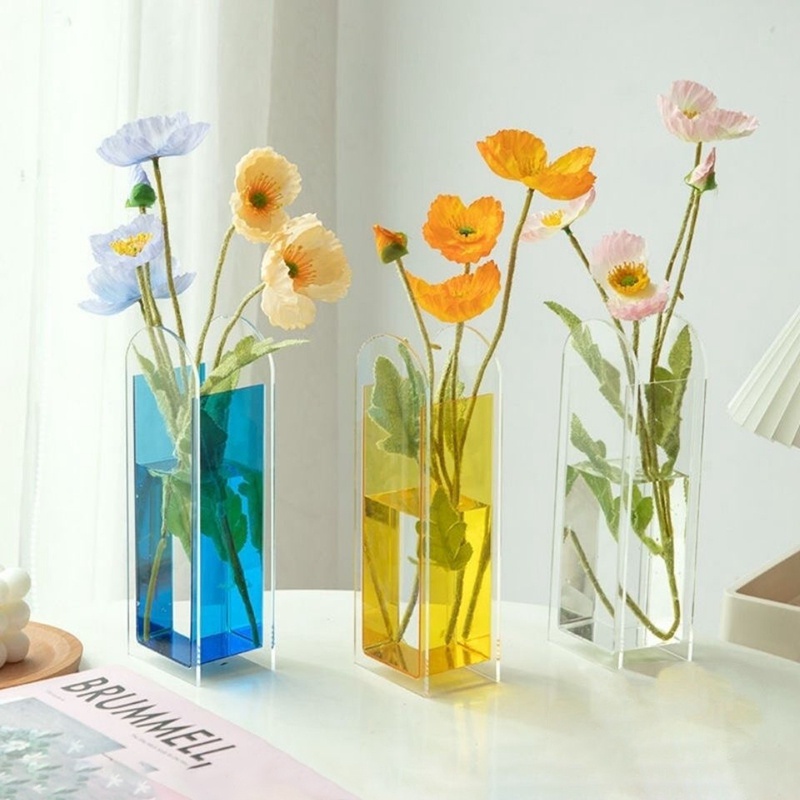 Bình hoa thủy canh bằng acrylic thiết kế thanh lịch