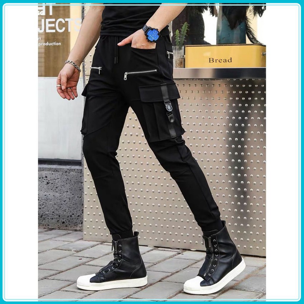 Quần jogger kaki túi hộp unisex G-ALPHA Dây Kéo, quần jogger kaki ulzzang G-ALPHA - F024