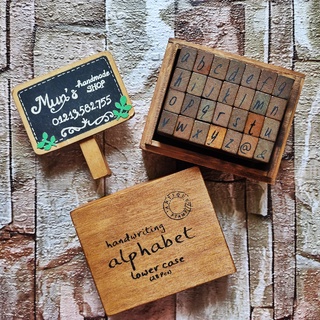 Hộp 28 con dấu gỗ cao su dạng chữ cái Alphabet - Tặng kèm 1 mực in