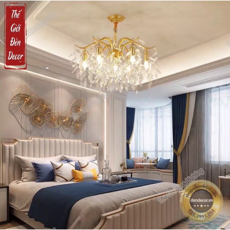 Đèn chùm pha lê cao cấp T105 , đèn trang trí phòng khách,bàn ăn phale rũ 9 bóng