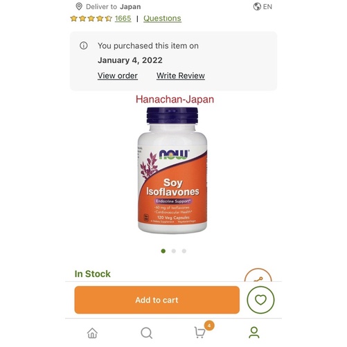 Viên Uống Tăng Nội Tiết Tố Nữ SOY ISOFLAVONES-120 ngày dùng- Now Food USA