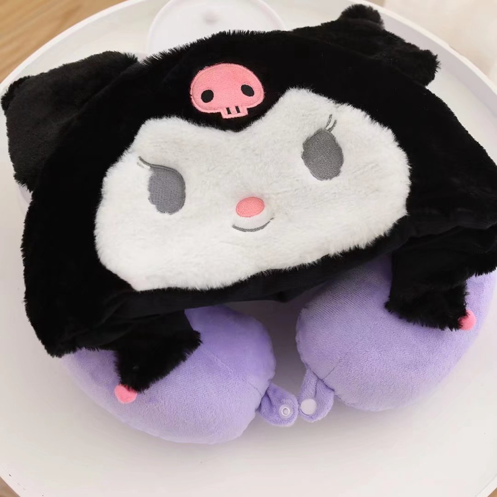 Gấu dâu Lotso Gối Kê Cổ Chữ U Hình Nón kuromi Hoạt Hình Đáng Yêu
