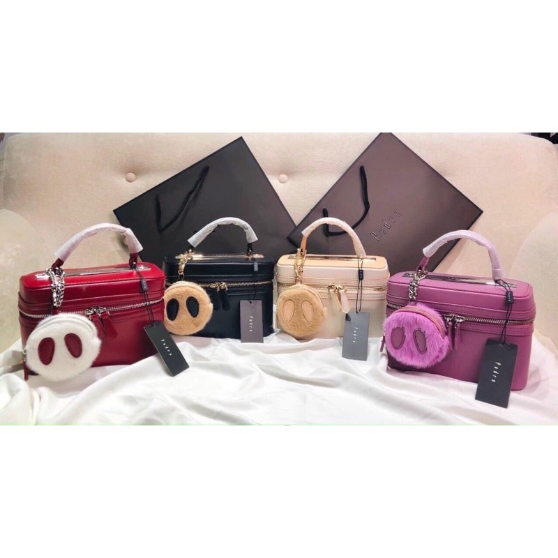 Túi Xách Nữ Dạng Cốp Pd Boxy Shoulder Bag Tặng Kèm Cục Bông Mũi Heo Trang Trí