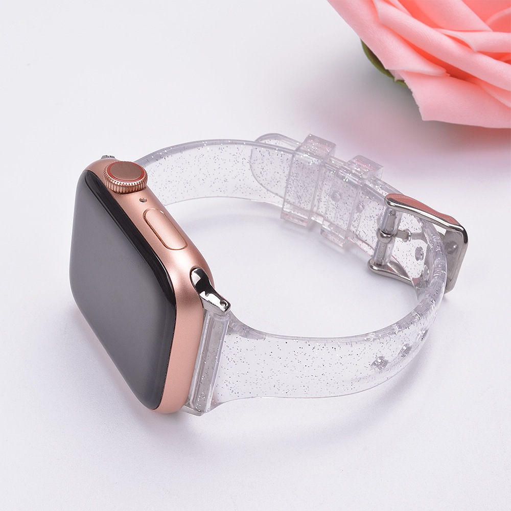 Dây Đeo Silicone Trong Suốt Nhiều Màu Cho Đồng Hồ Apple Watch 5 42mm 44mm 38mm 40mm