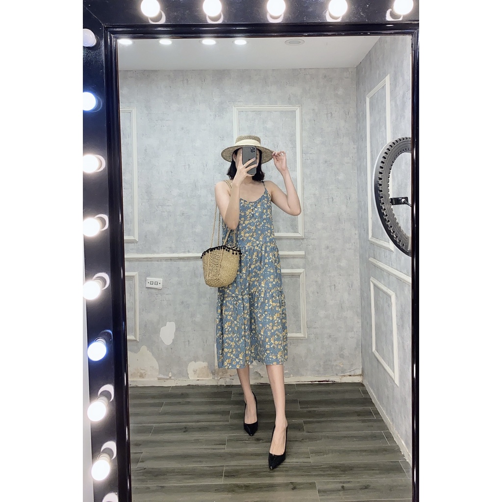 Đầm Maxi ZR Hoa Nhí 2 Dây Dáng Xòe - Hàng xuất dư 100%