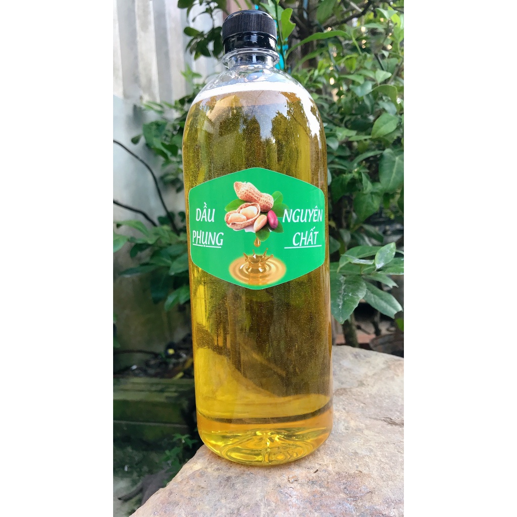Dầu phụng nguyên chất - Chai 1 Lít - Dầu đậu phộng, Dầu lạc ép cơ học - Thơm ngon, Không cần khử - Đô 37