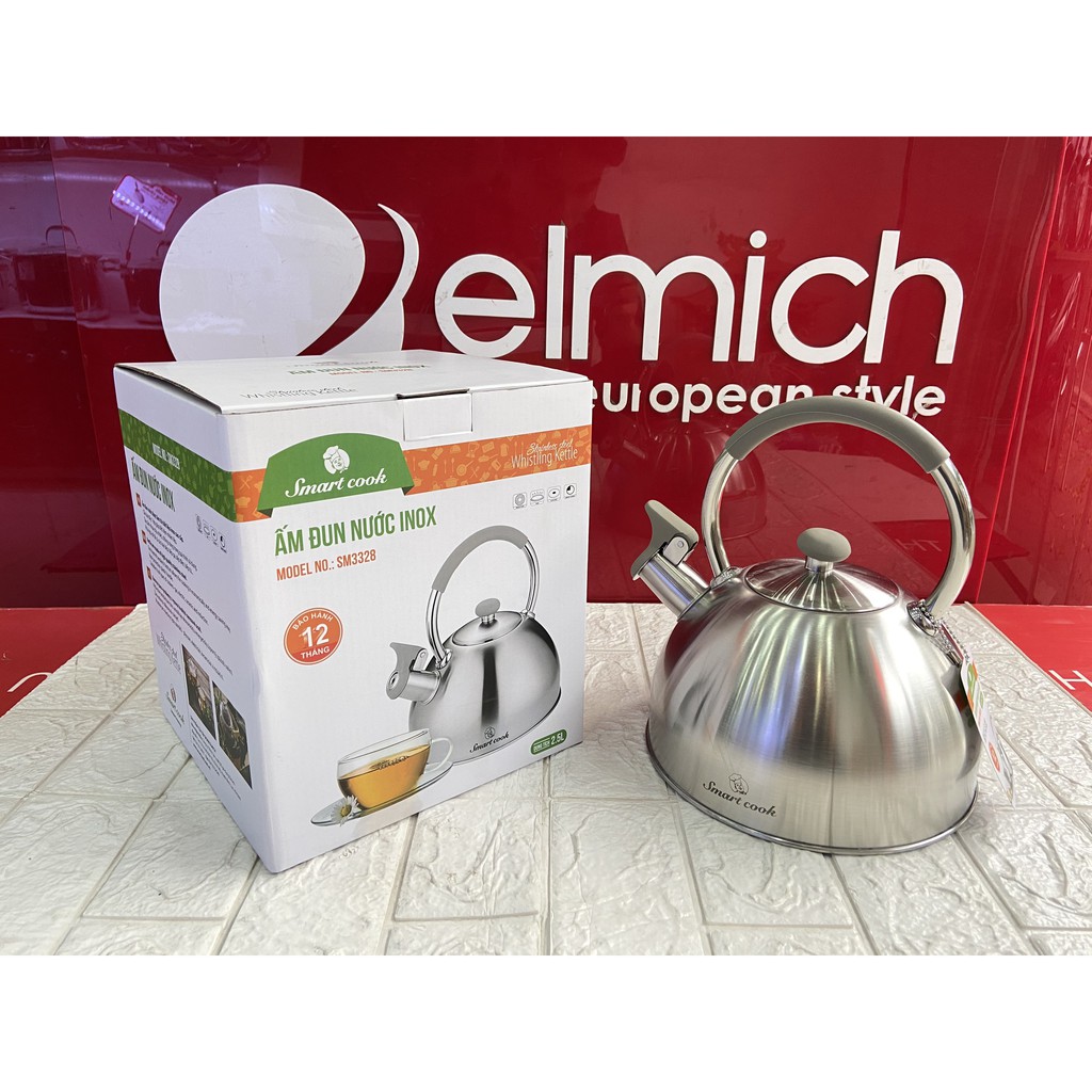 Ấm Elmich Smartcook inox 304 đun bếp từ 3373 3372 3328 3374 ấm đun nước có còi