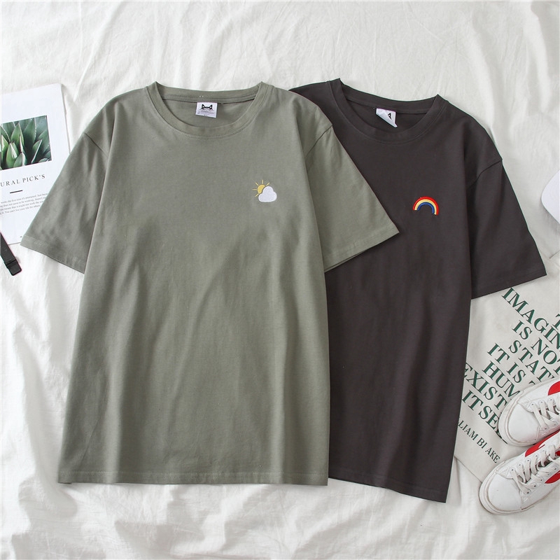 Áo thun SUXI tay ngắn form rộng theo phong cách hàn quốc