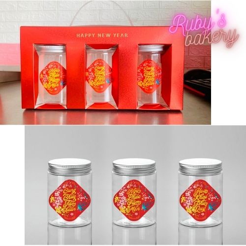 Bao bì HỘP QUÀ TẾT  Hộp quà 3 cửa sổ _ Size M (750ml), Size L (100ml)