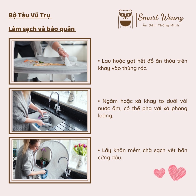 Bộ yếm và khay TÀU VŨ TRỤ - [Tidy Tot UK] Bib and Tray Kit