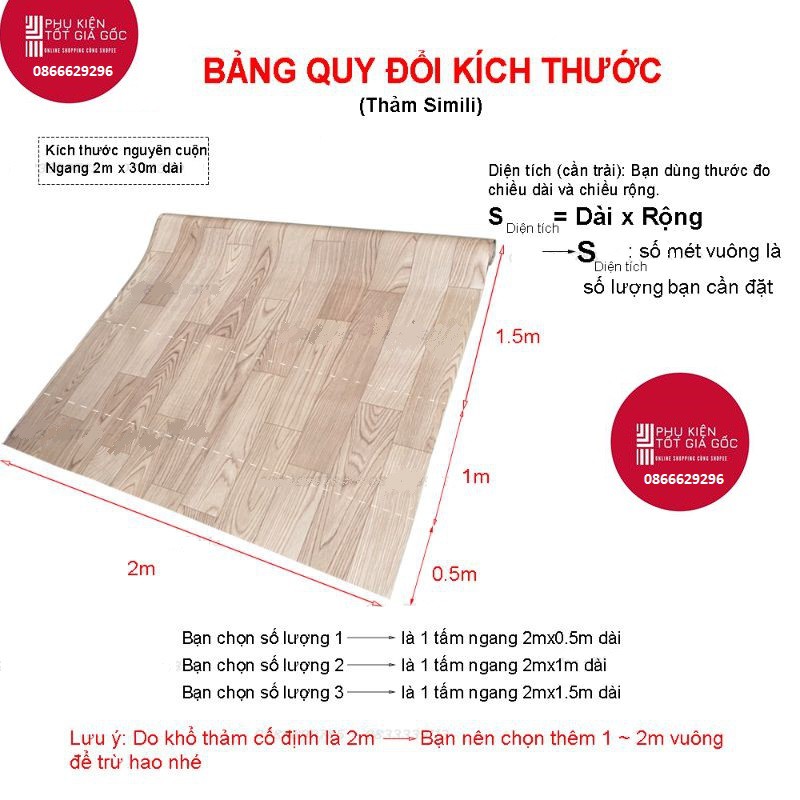 Thảm simili trải sàn vân gỗ dày 0.5mm sản xuất tại Việt Nam