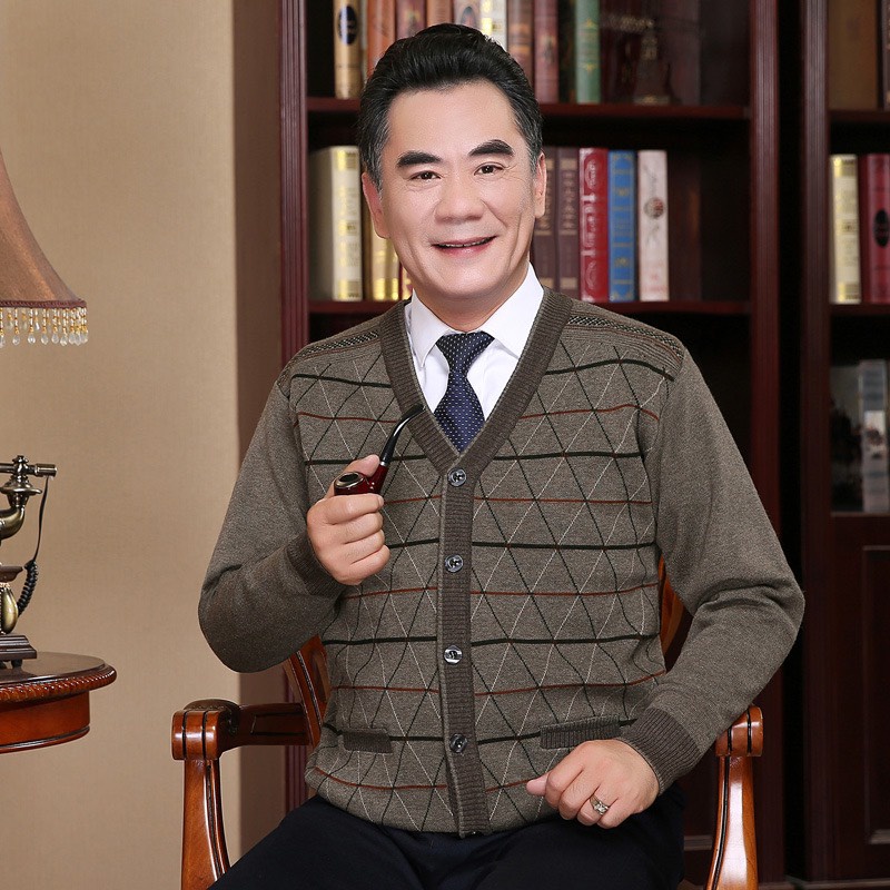 G9502 Áo khoác len nam dày cho người trung tuổi mặc mùa đông hàng nhập