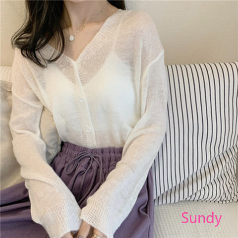 Áo Khoác Cardigan Mỏng Cổ Chữ V Chống Nắng Cho Nữ | BigBuy360 - bigbuy360.vn