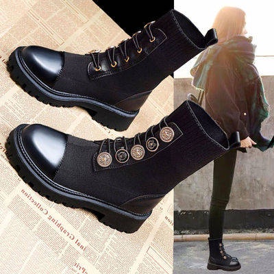 Giày Boot Martin Thiết Kế Mới Dày Dặn Thời Trang Mùa Thu Đông Theo Phong Cách Anh Dành Cho Nữ