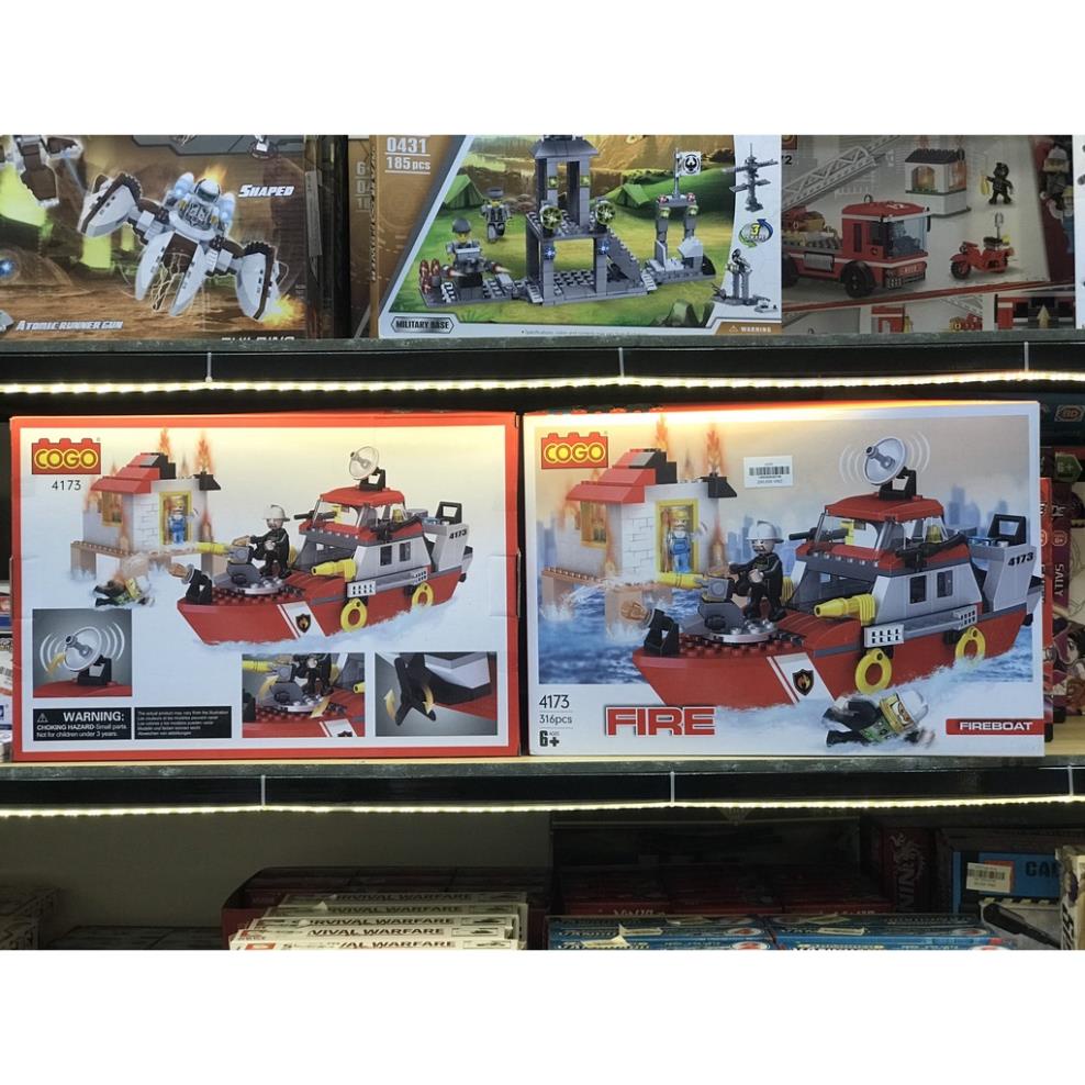 Bộ lego lắp ráp Thuyền cứu hỏa