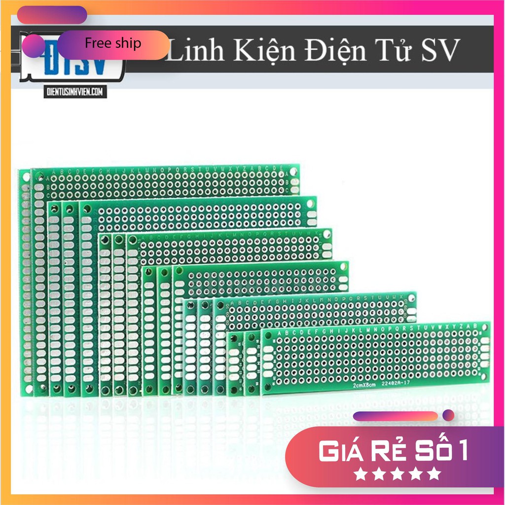 Phíp Đồng Đục Lỗ 2 Mặt PCB Xanh Tốt