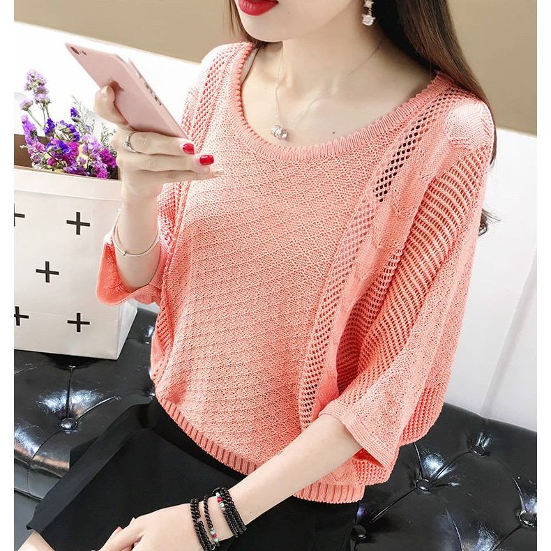 Áo len lưới cánh rơi nữ Haint Boutique Al32