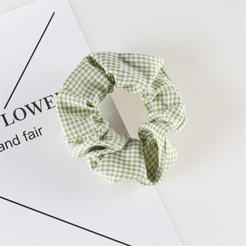 PK735 Scrunchies buộc tóc nhiều họa tiết; họa tiết tông kẻ sọc  nữ tính thanh lịch