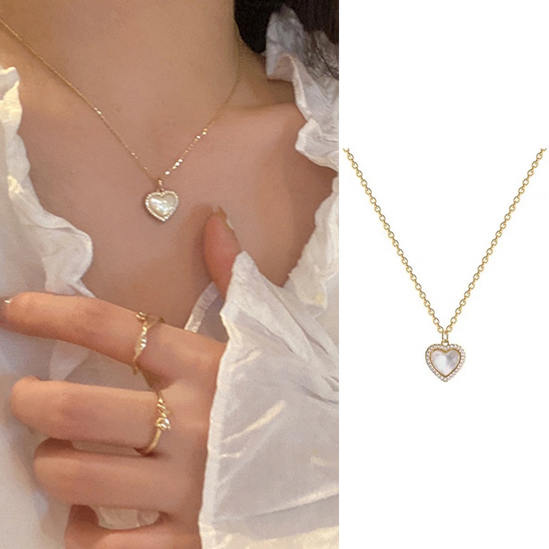 IF ME  Dây chuyền pha lê/ngọc trai nhân tạo/hình hoa/bướm phong cách Hàn Quốc đơn giản thời trang