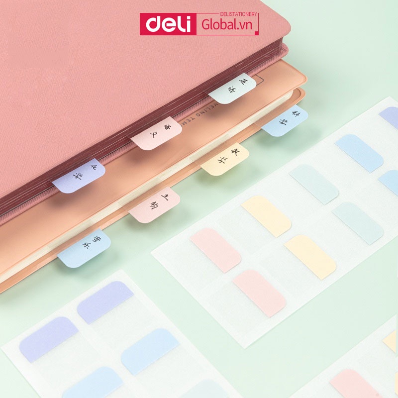 Deli Giấy Dán Ghi Chú Trong Suốt Nhiều Màu Có Thể Xé Ra
