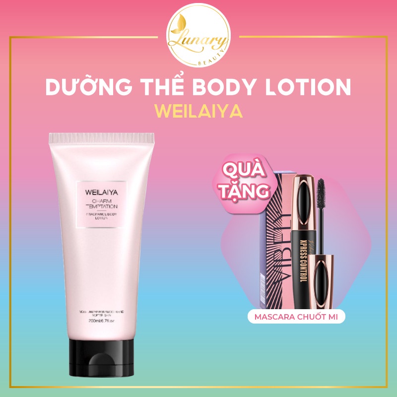 Dưỡng Thể Nước Hoa Body Lotion Weilaiya Cấp Ẩm, Dưỡng Da Body Mềm Mịn Thơm. Tặng Mascara Chuốt Mi Xinh - Lunary Beauty