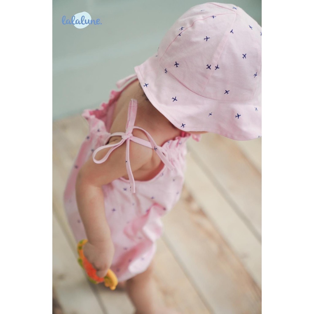 Bodysuit hồng mushroom lalalune cho bé gái 6-24m kèm nón