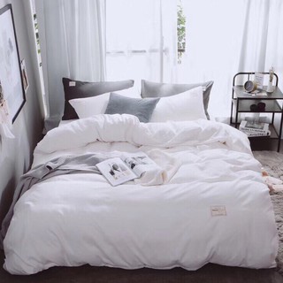 SET CHĂN GA GỐI ĐŨI TC MÀU TRẮNG