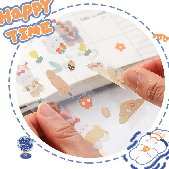 Sticker Gấu bông trang trí Happy Bear