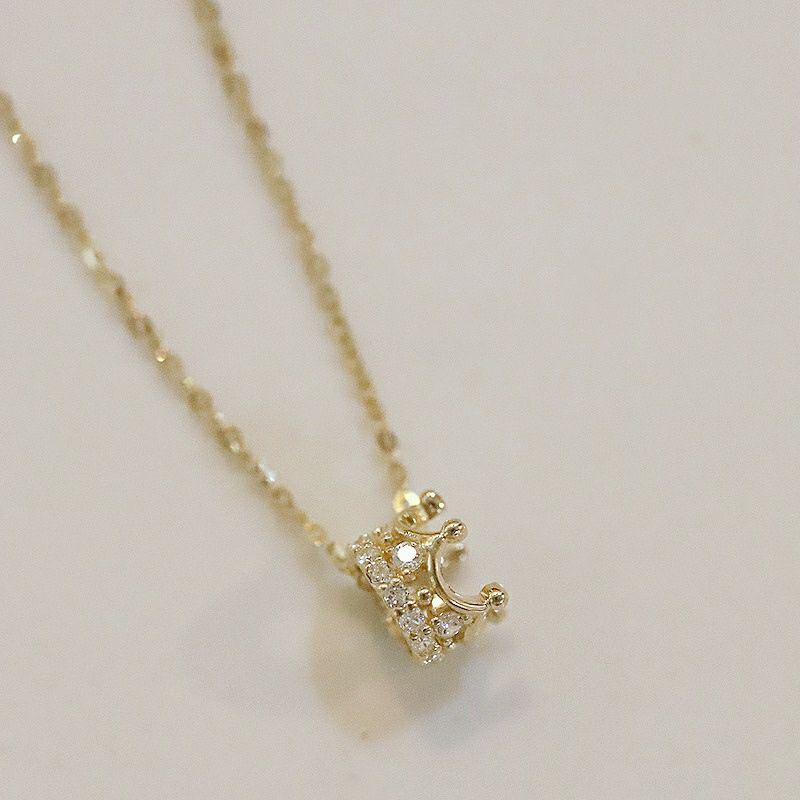 Dây chuyền vương miện bạc s925 mạ vàng 14k cực đẹp
