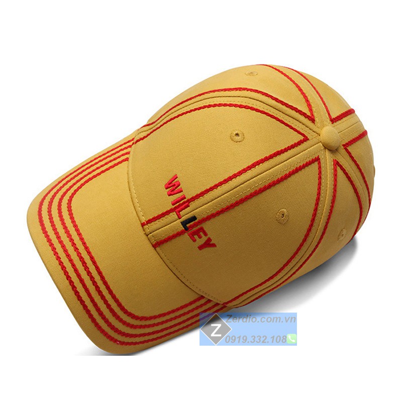 Nón lưỡi trai nam nữ WILLEY đẹp màu đen, vàng chất liệu cotton dày dặn