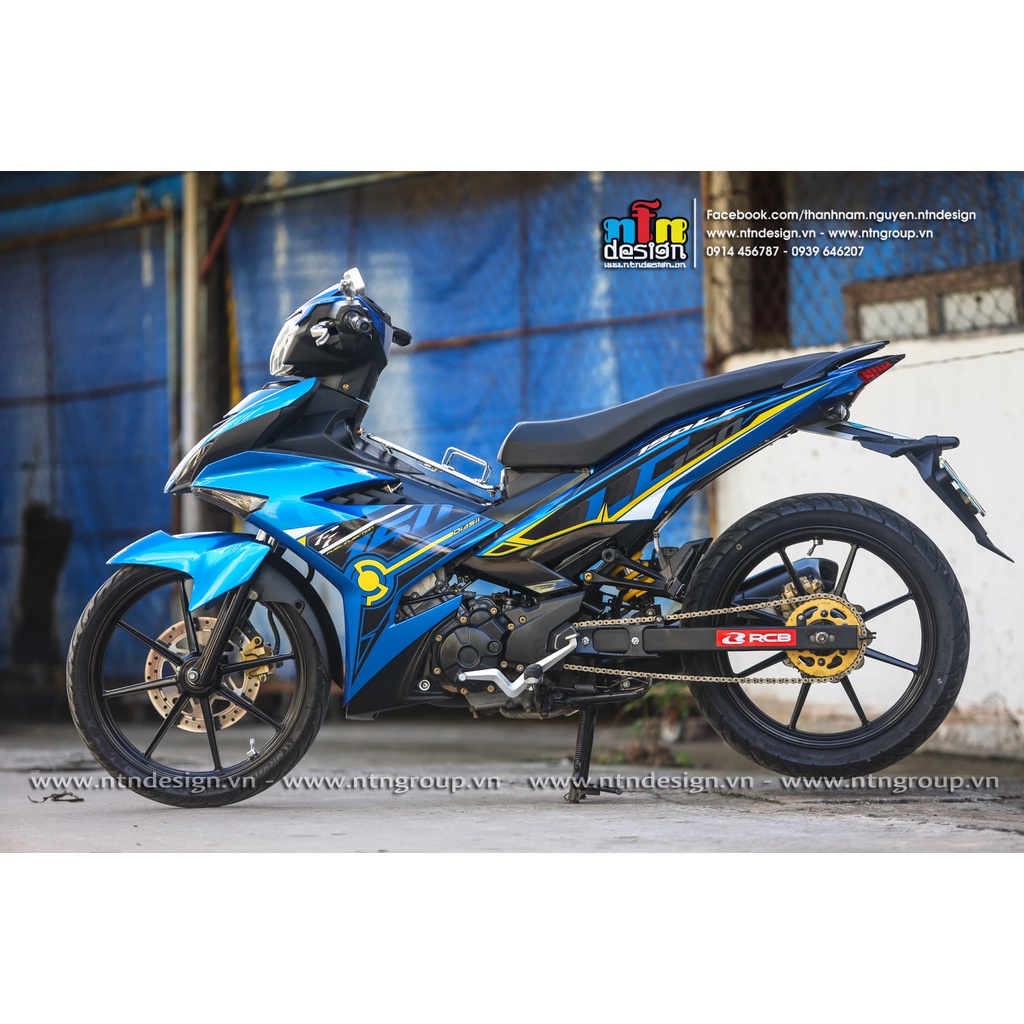 Tem /decal Rời Dán Xe Exciter 150 Mẫu 150 LC Xanh Đen Vàng Cực Đẹp, Hàng 3 Lớp Chất Lượng Cao