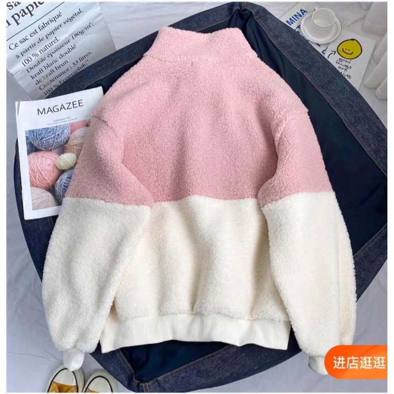 ✅Áo Lông Cừu Dày Cao Cổ Nửa Khóa Kéo Thân Dài | BigBuy360 - bigbuy360.vn