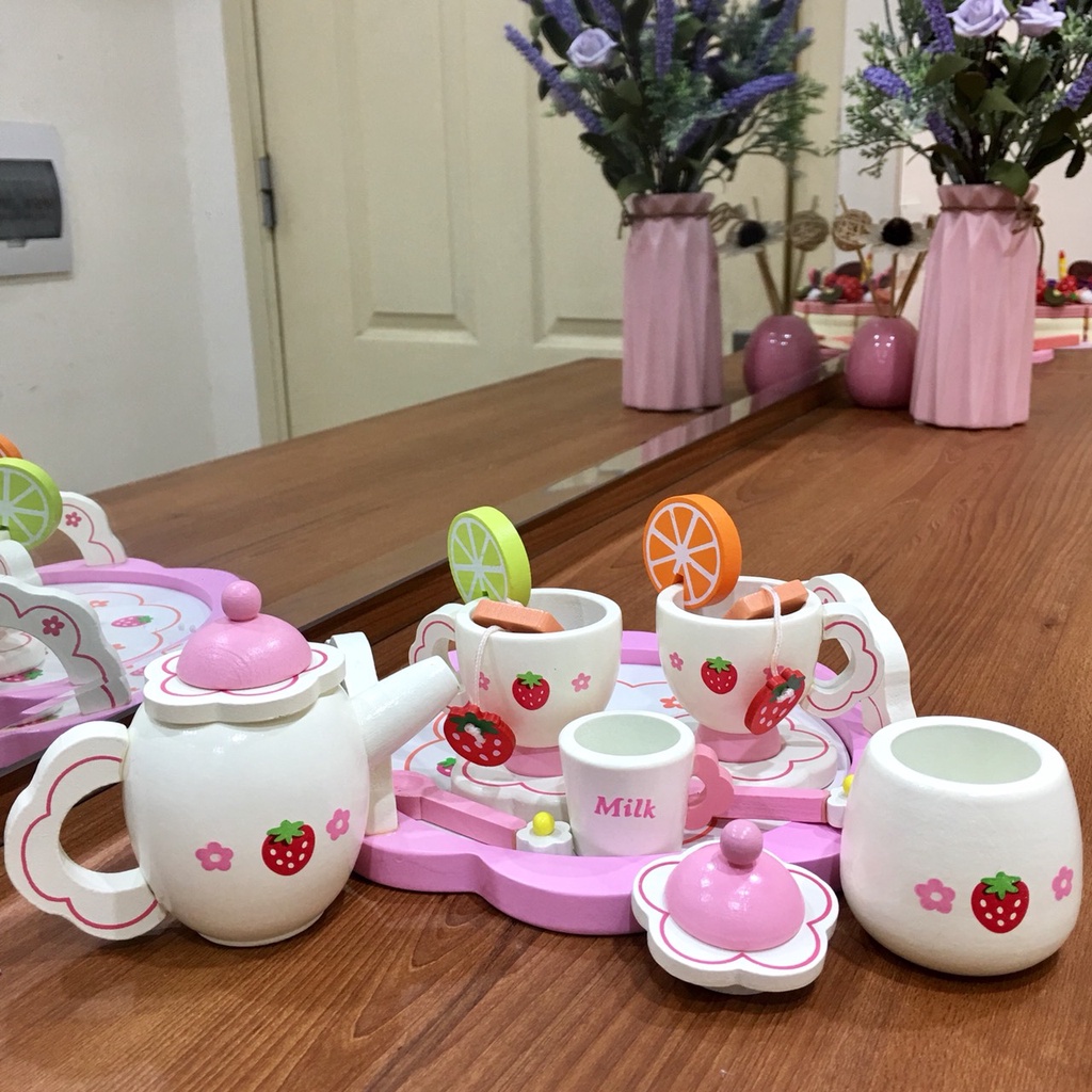 Bộ đồ chơi gỗ tiệc trà, bánh sinh nhật Morther garden - Quà tặng cho bé