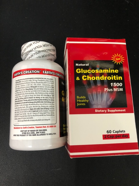 Glucosamine & Chondroitin 1500 plus MSM- viên uống tăng dịch khớp tái tạo sụn khớp của Mỹ