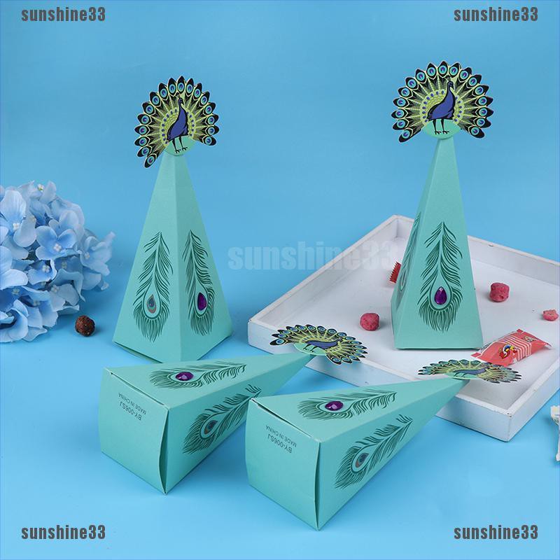 Set 20 Hộp Đựng Kẹo Hình Chim Công DIY Cho Bé