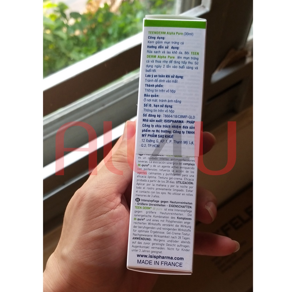 [CHÍNH HÃNG CÓ TEM] ISIS Pharma Teen Derm Alpha Pure 30 ml - Kem Giảm Mụn Trứng Cá.