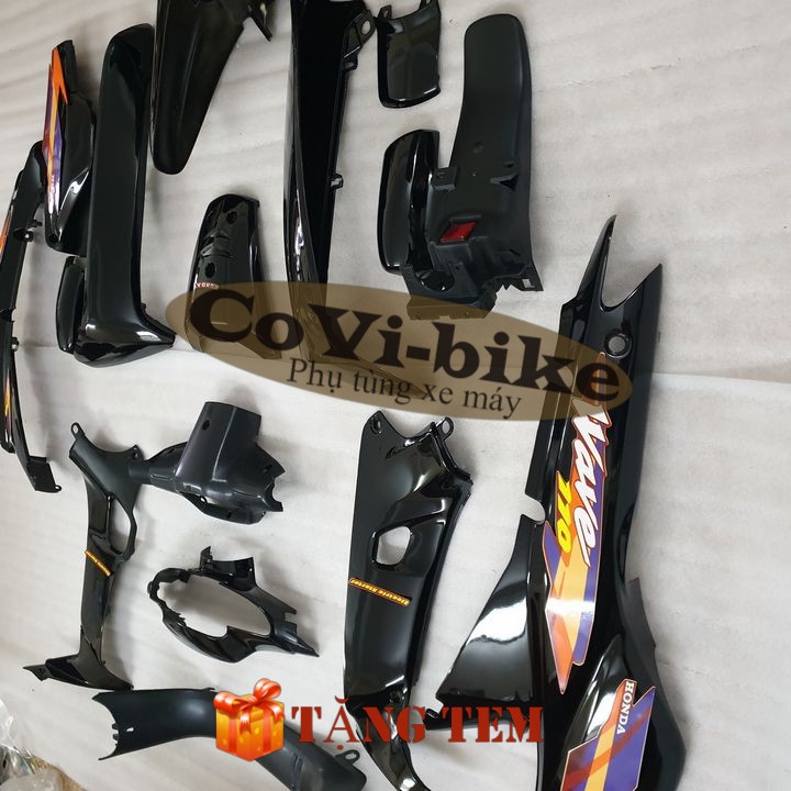Bộ dàn áo màu Đen cho xe Wave 110 - anpha - ZX đời 1997 đến 2006  Các loại pha đèn trước xe Wave nhỏ - SPB-DGW