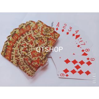 (Xả kho) BỘ BÀI TÚ / LƠ KHƠ HOA VĂN HỘP NHỰA ( BÀI VÀNG CAM)