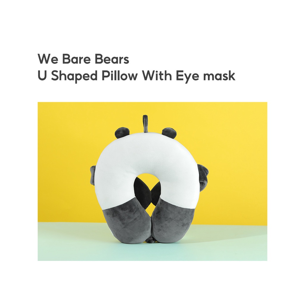 Gối Kê Cổ Bông Chữ U Cao Cấp Miniso chữ U kèm bịt mắt - We Bare Bears 3.0