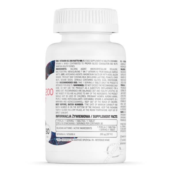 Viên Bổ Sung Vitamin K2 Săn Chắc Xương Ostrovit Vitamin K2 200 NATTO MK7 90 Viên