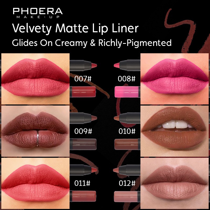 (Hàng Mới Về) Chì Kẻ Viền Môi Lì Màu Không Thấm Nước Phoera 12 Màu Tùy Chọn | BigBuy360 - bigbuy360.vn