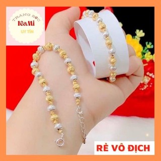 Lắc bi 2 màu mạ vàng + trắng 💎𝑭𝑹𝑬𝑬𝑺𝑯𝑰𝑷 💎Lắc bi nữ pha 2 màu