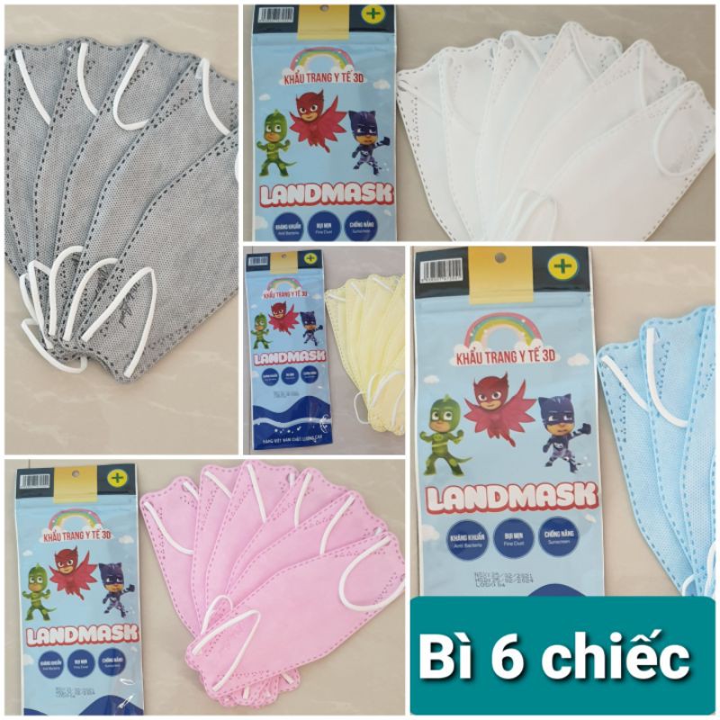 3D Land Mask trẻ em 1 túi 6 chiếc hàng chính hãng hóa đơn