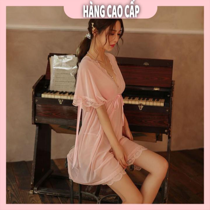 Váy ngủ ren sexy bẹt vai mặc hai kiểu đồ ngủ big size voan thun với màu đen quyến rũ | BigBuy360 - bigbuy360.vn