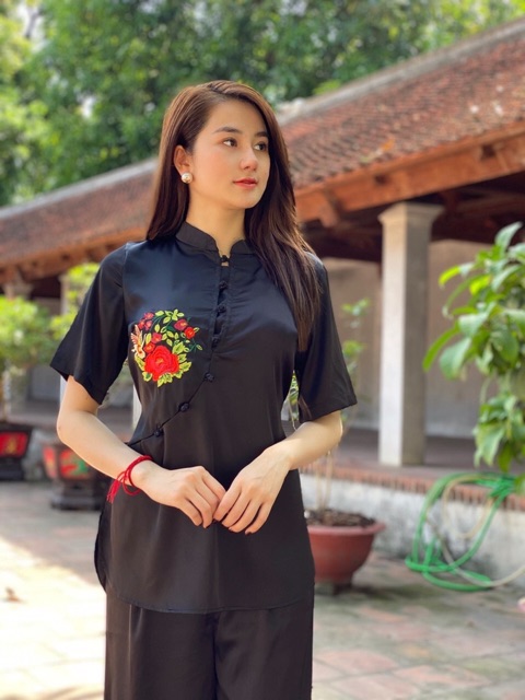 Bộ đi chùa chất lụa đẹp