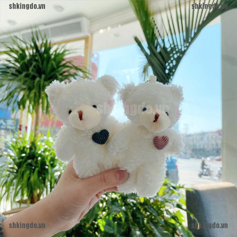 Móc chìa khóa mặt hình chú gấu nhồi bông hoạt hình mềm mại dễ thương đáng yêu